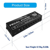 8 Output Guitar Pedal Supply with Type C Input, Side USB Port and Metal Housing, Pedalboard V1366-AZ2-W-16963