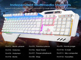 104 Keys Wireless Gaming Keyboard Mouse SetMouse Pad, RGB LED Backlit PC/Laptop White-RGB V201-W11043639