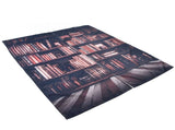 Living Room Curtains 3D Bookcase Printed Shading Curtains Bedroom Drapes V1294-YM0901-JY35922-02