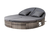 Gardeon Outdoor Day Bed Sun Lounge Setting Wicker Lounger Patio Furniture w/ Retractable Side Tray ODF-SUNBED-BS22-GE-AB
