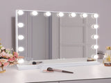 Hollywood LED Vanity Mirror Rectangle White Silver Wall Mirror V178-66826