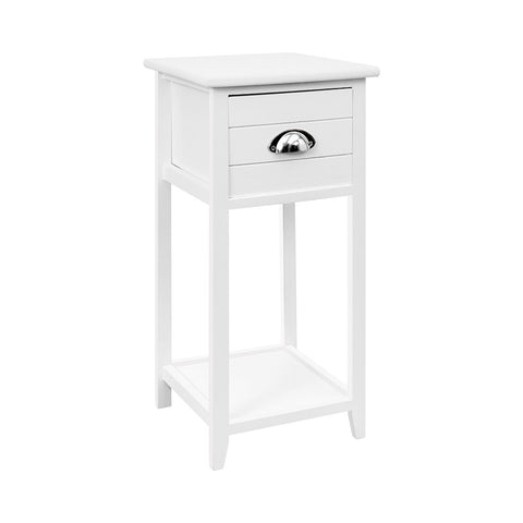 Artiss Bedside Table Vintage - THYME White ST-CAB-1D-VIN-WH