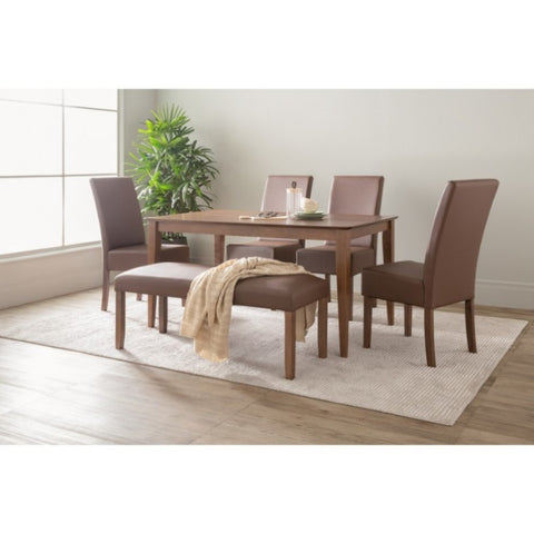 ALLEGRO Dining Table + 4x MESI Dining Chair + MESI Bench - 6 Piece Dining Set - Cocoa V656-145077-241346-244003