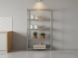 5 Tier Silver Metal Storage Rack Shelving Wire Shelf V63-837161