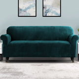 Artiss Sofa Cover Couch Covers 4 Seater Velvet Agate Green SCOVER-VEL-4-AG