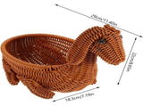 Woven Dog Shaped Storage Basket with Imitation Rattan Design, Cute Organizing Bin for Small Items V1370-AZ4-17255