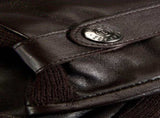 Dents Harpford Mens Leather Gloves w Knitted Sidewalls Driving - Black - M V563-5-9043-BLK-M