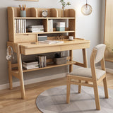 Ave Solid Wood Study Desk with Shelf and Drawers/Bookcase/Rubberwood/Pink V1057-DM6280-120CM