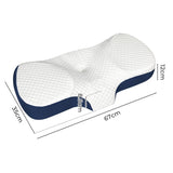 Dreamz Memory Foam Pillow Pillowcase Supprt Blue Rebound PILO1008-BL
