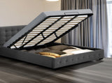 Levede Fabric Bed Frame King Tufted Dark Grey BF1008-K-DG