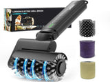 Three-in-One Electric Grill Cleaning Brush with Rechargeable Battery and Three Replaceable Heads for V1341-ZY-SVGPHDUE-BLACK