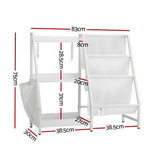 Keezi 3-Tier Kids Bookshelf Bookcase Children Toy Storage Organizer Rack Display Shelf FURNI-G-BOOK-MT-WH