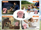 PINK 2-in-1 Portable Fan & Light, Quiet & Cool for Outdoor Use V1232-BXSFS002