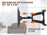 Telescopic Swivel and Tilt TV Monitor Wall Mount Load up to 85kg Full Motion Long Arm V985-TELESCOPICBRACKET