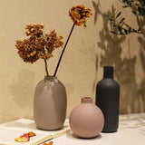 Small Vase Three-Piece Set, Desktop Round Cute Ceramic Flower Vase Simple Soft Home V1192-AZ-W-15844