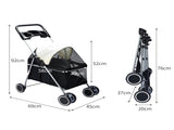 PaWz Large Pet Stroller Dog Cat Carrier Black ST1005-BK_NZ