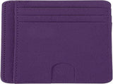 Minimalist Slim Wallet, Leather Front Pocket RFID Blocking Wallet Credit Card Holder Money Clip with V1259-DP01-A-5199