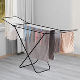 Large Double-Wing Floor-Standing Folding Clothes Drying Rack-Black V1161-109744