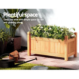 Green Fingers Garden Bed 60x30x33cm Wooden Planter Box Raised Container Growing GARDEN-WOOD-BOX-60