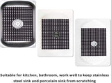 Sink mat - 2 pieces - 30x40cm - Sink insert - Rectangular - Dot design - Sink protection - Black V1188-NK-BOL-92