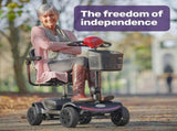 EQUIPMED Electric Mobility Scooter Portable Folding for Elderly Older Adult, SmartRider Black & Red V219-EQMOHC06A