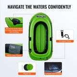 Inflatable Boat, 2-Person Inflatable Fishing Boat, Strong PVC Portable Boat Raft Kayak, Includes V952-YCK2RK0000004FUE8V0