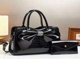 White Ladies Handbag Bow Embellished Handbag Handbag With Small Purse Crocodile - Red - Size V1347-945-08947-RED-29-12-21