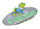 Welcome Frog Statue Luminous Garden Decor Resin Craftwork Patio Yard Lawn Animal Ornament for Indoor V1294-YM0718-3111210480711