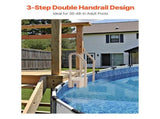 3-Step Taupe Robust Pool Ladder of 2 Handrails for 914.4-1219.2 mm Pools V952-DXYCTLTSFSSLFPJ4ZV0