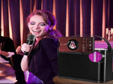 Portable Bluetooth 5.3 Speaker with 2 Wireless Microphones Home Karaoke Speaker Machine Black V1263-JX-6972-1