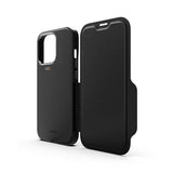 EFM Monaco Leather Wallet Case Armour with D3O 5G Signal Plus for iPhone 13 Pro - Black V578-EFCFLAE194BSG