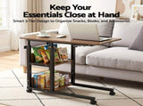 Artiss 3 Tier Adjustable Laptop Desk Tiltable Mobile Side Table Wheels LA-DESK-C-60-2T-WA