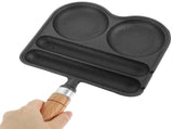 Sturdy Black Cast Iron Nonstick Frying Pan for Eggs and Burgers V1369-AZ3-W-09042