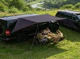 SUV Car Side Awning Roof Top Tent, UV Protection Sun Shade Shelter Suction Cup, Silver Coated Black V1366-AZ2-W-14193