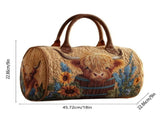 Quilted Duffle Bag, Retro Bohemian Style Large Capacity Quilted Duffle Bag, Premium Cotton-Poly V1366-AZ2-W-26748