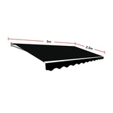 Motorised Outdoor Folding Arm Awning Retractable Sunshade Canopy Black 5.0m x 2.5m V63-842901