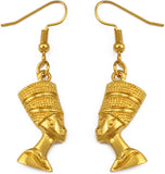 Egyptian Queen Ear Hoop Earrings - Ethnic Women Nefertiti Larger Earrings Vintage Pattern Unique V1188-WTJ-LZZ-01862
