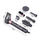 7-in-1 Hot Air Styling Brush Set with Interchangeable Attachments for Home and Salon Use Dry, V1341-ZY-3Q23V7ND-ROSEGOLD