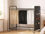 Artiss Pants Trolley Mobile Clothes Rack Clothing Stand with 30 Hangers Wheels Storage Organizer Bag HANGER-B-14-WHEEL-BK
