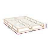 Artiss Bed Frame Queen Size Wooden Base Mattress Platform Timber Pine KALAM WBED-KALAM-Q-WD-AB