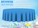 12 Pcs Ocean Theme Round Tablecloth,disposable Assorted Blue Tablecloth, Plastic Light Table Covers V1259-DP01-A-1143