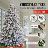 Christabelle 9ft Christmas Tree with Twinkle Lights- Snowy Dorchester 112_NATSD9