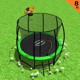 Kahuna Trampoline 8 ft with Basketball Set Outdoor Round - Green TRA-KAH-08-GN-BB