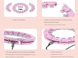 White 24 Sections Adjustable Smart Hula Hoop with Weighted Ball - Never-Fall Fitness Ring with V888-ELOSUNG33880