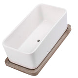 SWETRACE Ceramic Oblong Flower Pot White 1 Set 6.7X3.3In V1189-LWWAL-20260327-03580