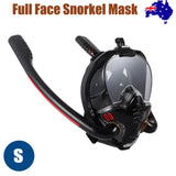 Black Full Face Snorkel Mask Swimming Breath Dry Diving Goggle Scuba Glass Anti-Fog AU S V201-W12783350