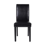 2x Wooden Frame Black Leatherette Dining Chairs with Solid Pine Legs V43-DC-MON-BLN