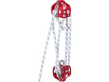 Twin Sheave Block and Tackle 1.09-1.27cm 3048-6096cm Twin Sheave Block with Braid Rope 30-35KN V952-SHLSJTZ12MM61MJLSV0