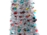 4.9ft PET Foldable Artificial Xmas Tree Sequin Pop Up Xmas Tree for Home Holiday Decoration Silver V1294-YM0901-3115240121612