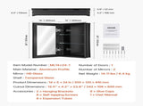Medicine Cabinet, 14 x 24 inches, Medicine Cabinet for Bathroom with Mirror, Aluminum Frame Bathroom V952-JXYJJXJ1424I3OO5PV0